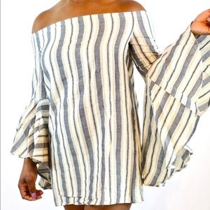 Striped Off Shoulder Dress